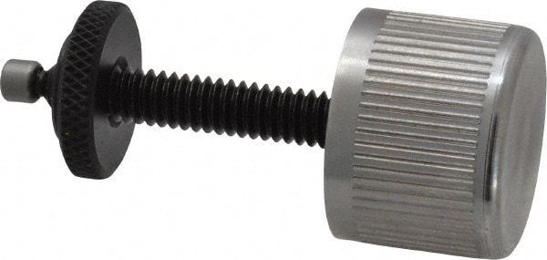 1/4-20 Inch, Steel Thread, Knurled Head, No Shoulder, Swivel Pad Thumb Screw