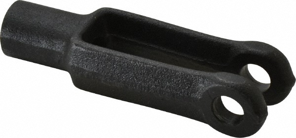 Jergens 1/4-28 Thread, 5/8" Yoke Width, Carbon Steel, Tapped Yoke - 1/4" Hole Dia, 1-1/4" Hole Center to Neck, 1/2" Yoke Arm Height, 7/16" Neck Dia