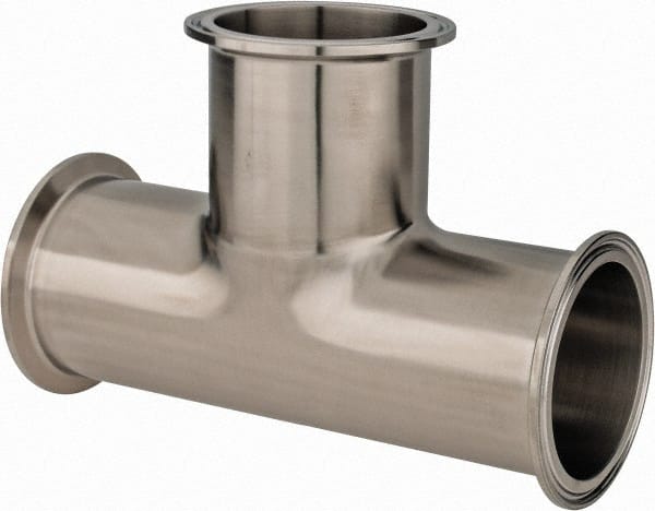 VNE EG72.5 Sanitary Stainless Steel Pipe Tee: 2-1/2", Clamp Connection 