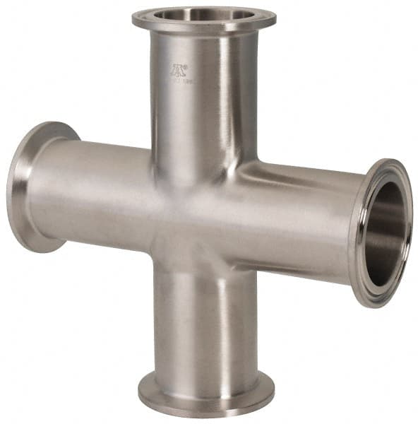 VNE EG9-6L1.5 Sanitary Stainless Steel Pipe Cross: 1-1/2", Clamp Connection 