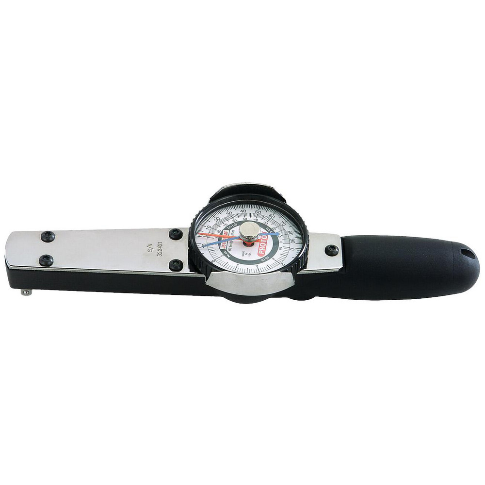 Dial Torque Wrench: 1/4" Drive, Newton Meter - 10.000 Nm Max, 10" OAL