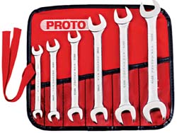 Open End Wrench Set: 6 Pc, Metric