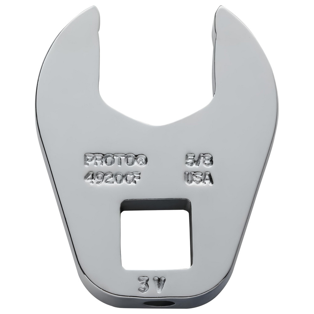 Open End Crowfoot Wrench: 5/8" - 1.3500" Head Dia, 1/4" Head Thickness, Chrome Finish