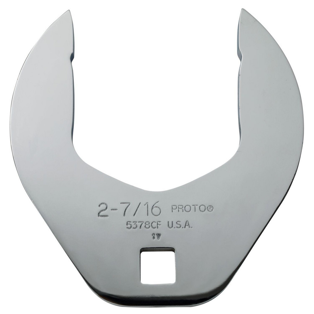 Open End Crowfoot Wrench: 2-7/16" - 4-3/8" Head Dia, 1/2" Head Thickness, Chrome Finish