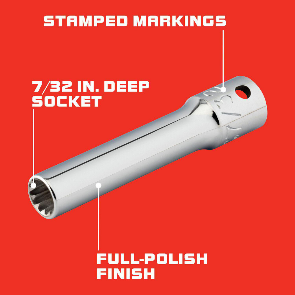 Proto - Spline Socket: 1/4″ Drive, #7 Spline, 7/32″ Hex - 04569547