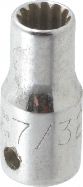 PROTO J4707SPL Spline Socket: 1/4" Drive, #7 Spline, 7/32" Hex Image