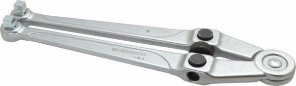 25/32" to 4" Capacity, Satin Chrome Finish, Adjustable Face Spanner Wrench - 10-5/8" OAL, 5mm Hook Pin Height
