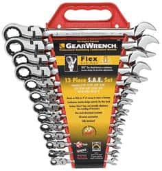 GEARWRENCH 9702D Combination Wrench Set: 13 Pc, 1" 13/16" 15/16" & 7/8" Wrench, Inch 