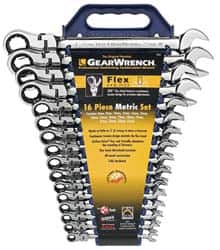 GEARWRENCH 9902D Combination Wrench Set: 16 Pc, 10 mm 11 mm 12 mm 13 mm 14 mm 15 mm 16 mm 17 mm 18 mm 19 mm 21 mm 22 mm 24 mm 25 mm 8 mm & 9 mm Wrench, Metric 
