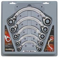 GearWrench 9850 Metric Half Moon Reversible Ratcheting Wrench Set 5 pc