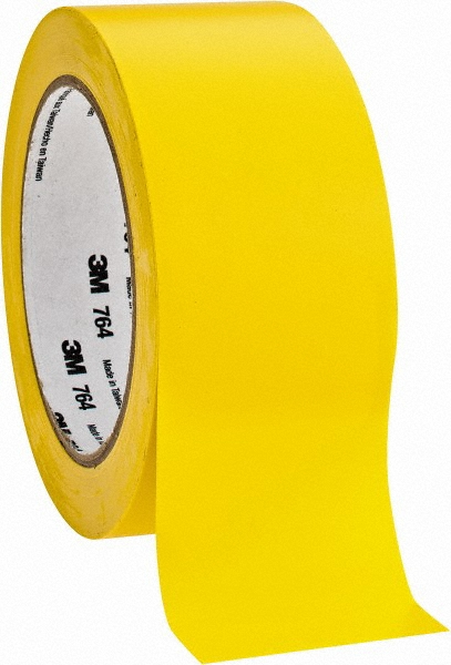 Floor & Aisle Marking Tape: 2" Wide, 108' Long, 5 mil Thick, Vinyl