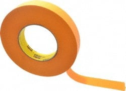 Masking Tape: 1" Wide, 60 yd Long, 9.5 mil Thick, Orange