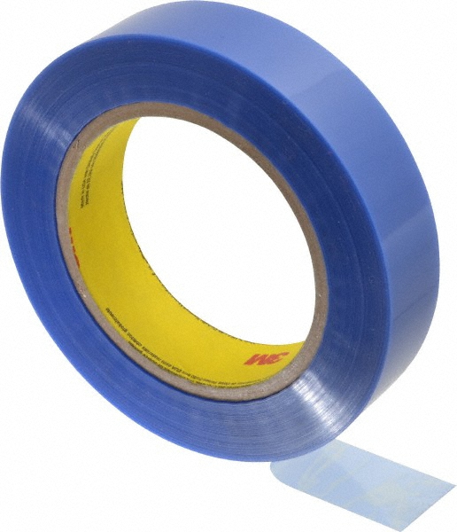 Painter's Tape: 1" Wide, 72 yd Long, 3.5 mil Thick, Blue - Polyester Film, Silicone Adhesive, 46 lb/in Tensile Strength