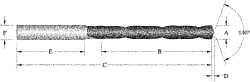 Allied Machine and Engineering 360E02969A21M Jobber Length Drill Bit: 0.2969" Dia, 140 °, Solid Carbide 