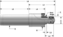 Allied Machine and Engineering J1926-142-125F 1-3/16-12, 1.102" Pilot Diam, 1.783" Spotface Diam, 0.906" Pilot Length, Tube Dash 14, Indexable Porting Tool 