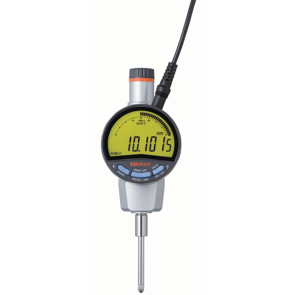 Electronic Drop Indicator: 0.00 mm Min, 25.00 mm Max, 0.003 Accuracy, Flat Back, 59.40 mm Dial