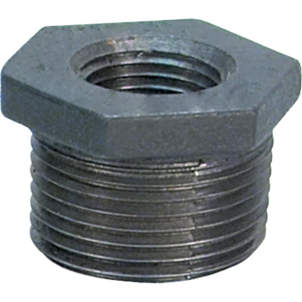 Black Pipe Fittings; Fitting Type: Hex Bushing ; Fitting Size: 1/4" ; Material: Malleable Iron ; Finish: Black ; Fitting Shape: Straight ; Thread Standard: NPT