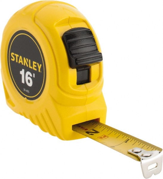 Stanley - Tape Measure: 16' Long, 3/4 Width, Yellow Blade