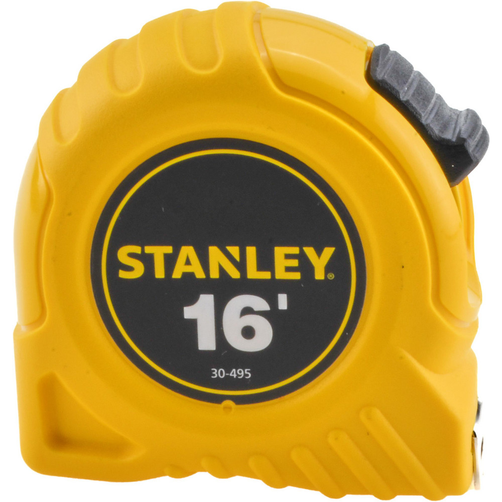 Tape Measure: 16' Long, 3/4" Width, Yellow Blade