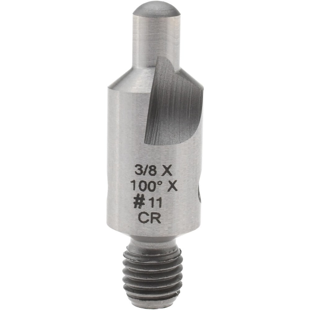 2-1/2" OAL, 3/8" Head Diam, 2 Flute, 100° Incl Angle, Integral Pilot, Adjustable Stop Countersink