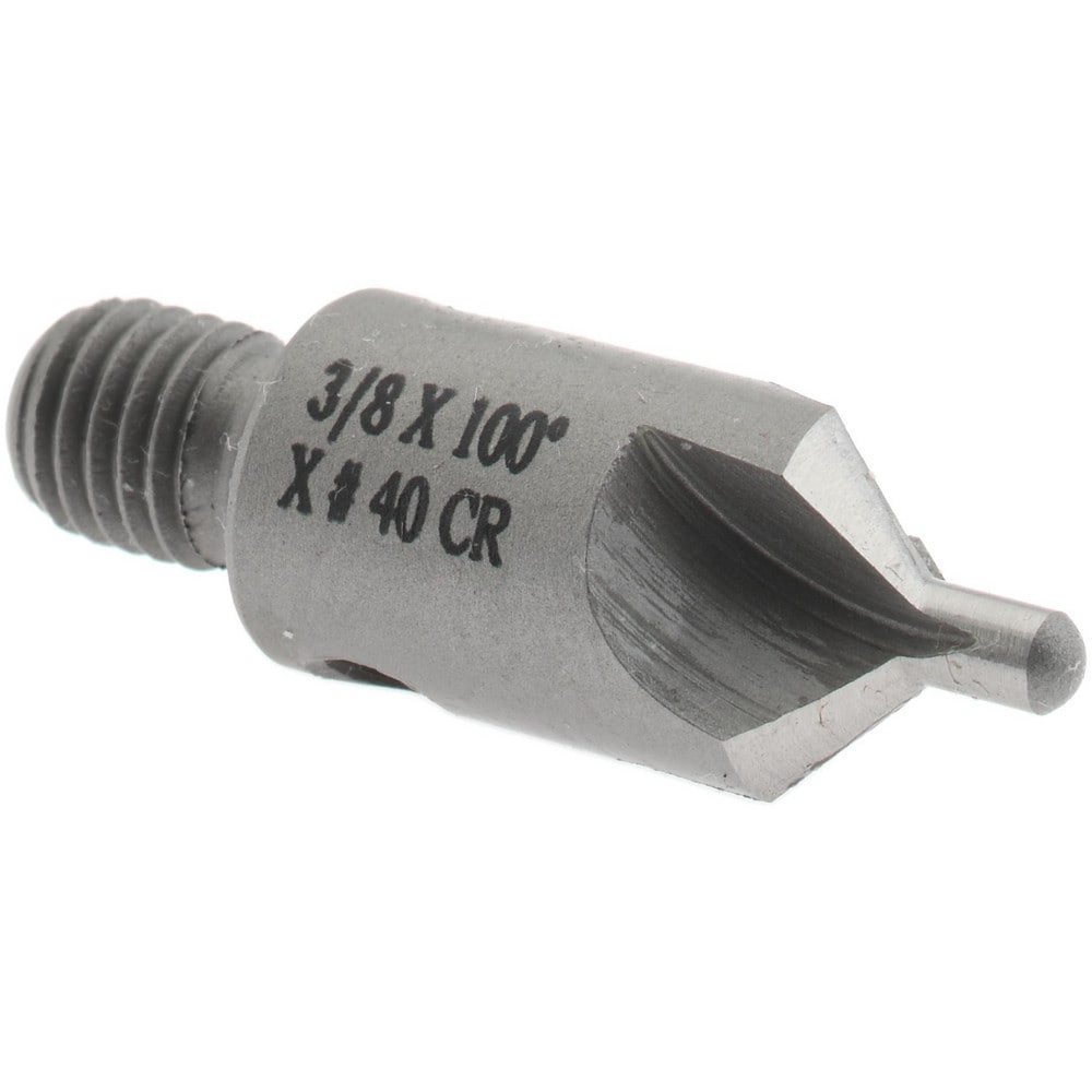 1-1/8" OAL, 3/8" Head Diam, 3 Flute, 100° Incl Angle, Integral Pilot, Adjustable Stop Countersink