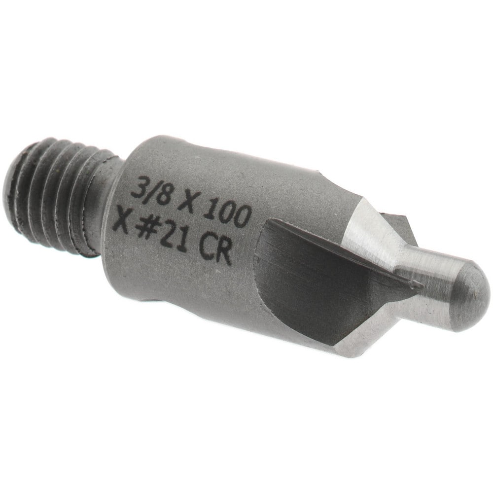 2-1/2" OAL, 3/8" Head Diam, 3 Flute, 100° Incl Angle, Integral Pilot, Adjustable Stop Countersink