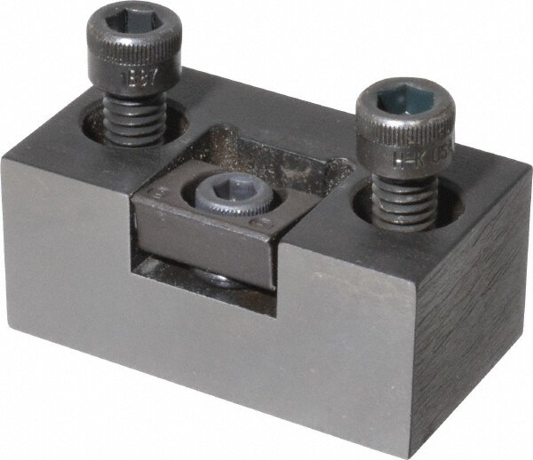 1/4-20 Screw Thread, 1.23" Wide Serrated Steel Compact Modular Style Screw Mount Toe Clamp
