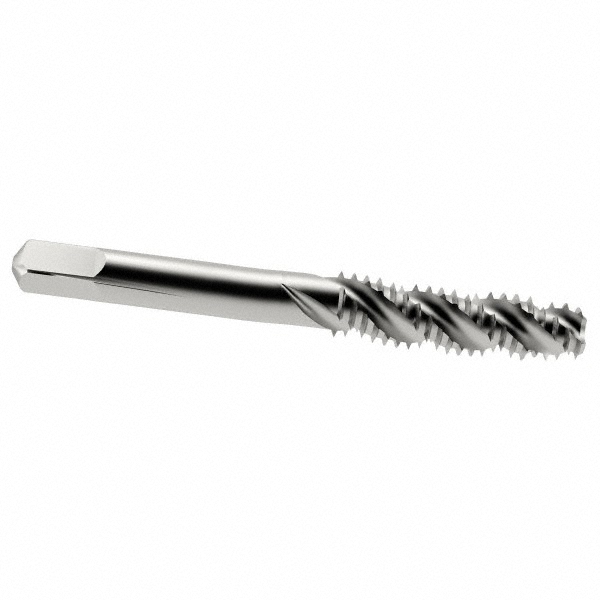 Spiral Flute Tap: 5/16-18 UNC, 3 Flutes, Bottoming, 3B Class of Fit, High Speed Steel, Bright/Uncoated