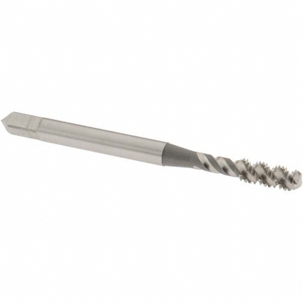 Spiral Flute Tap: M4x0.70 Metric Coarse, 3 Flutes, Bottoming, 6H Class of Fit, High Speed Steel, Bright/Uncoated