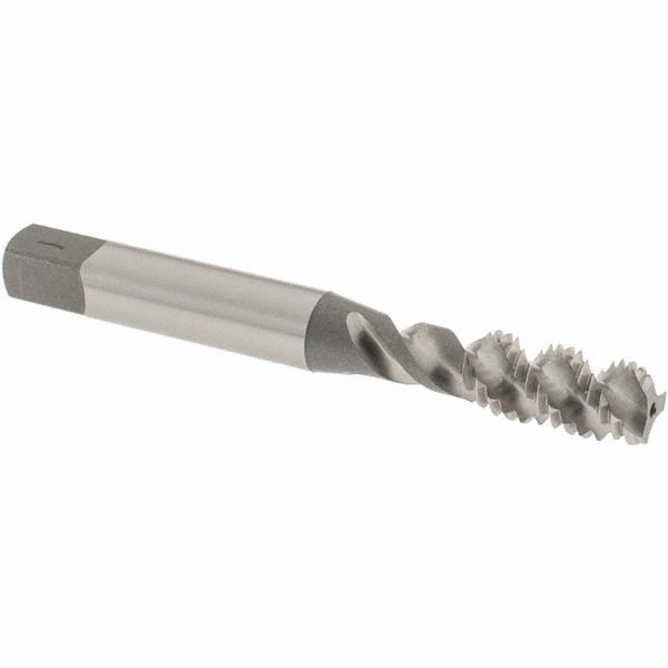 Spiral Flute Tap: M8x1.25, Metric Coarse, 3 Flute, Bottoming Chamfer, 6H Class of Fit, High-Speed Steel, Bright/Uncoated Finish