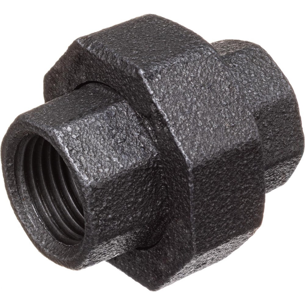 Black Pipe Fittings; Fitting Type: Union ; Fitting Size: 1/8" ; Material: Malleable Iron ; Finish: Black ; Fitting Shape: Straight ; Thread Standard: NPT