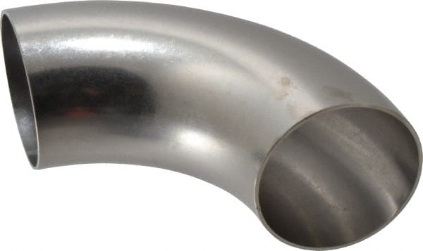 VNE V2WC2.5 Sanitary Stainless Steel Pipe 90 ° Elbow, 2-1/2", Butt Weld Connection 