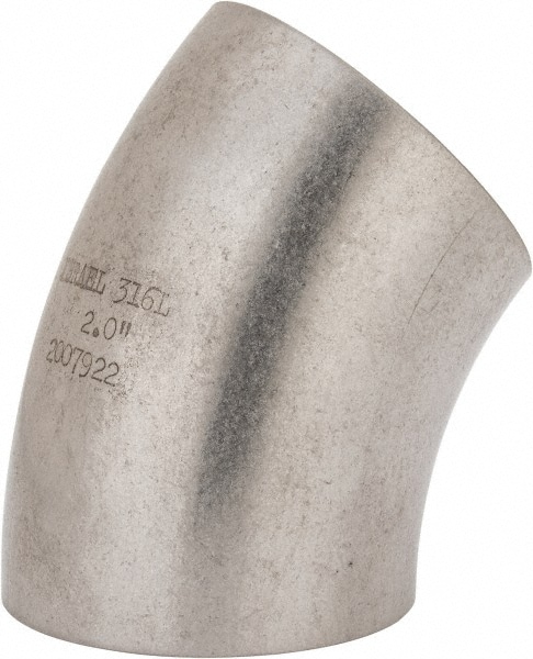 VNE V2WK-6L2.0 Sanitary Stainless Steel Pipe 45 ° Elbow, 2", Butt Weld Connection Image