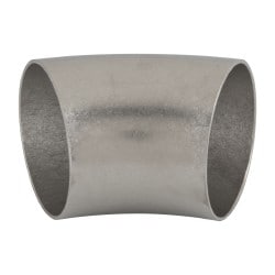 VNE V2WK2.5 Sanitary Stainless Steel Pipe 45 ° Elbow, 2-1/2", Butt Weld Connection Image