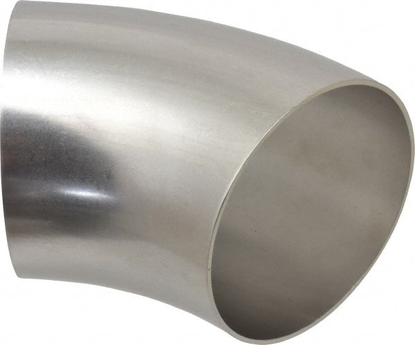 VNE V2WK4.0 Sanitary Stainless Steel Pipe 45 ° Elbow, 4", Butt Weld Connection 