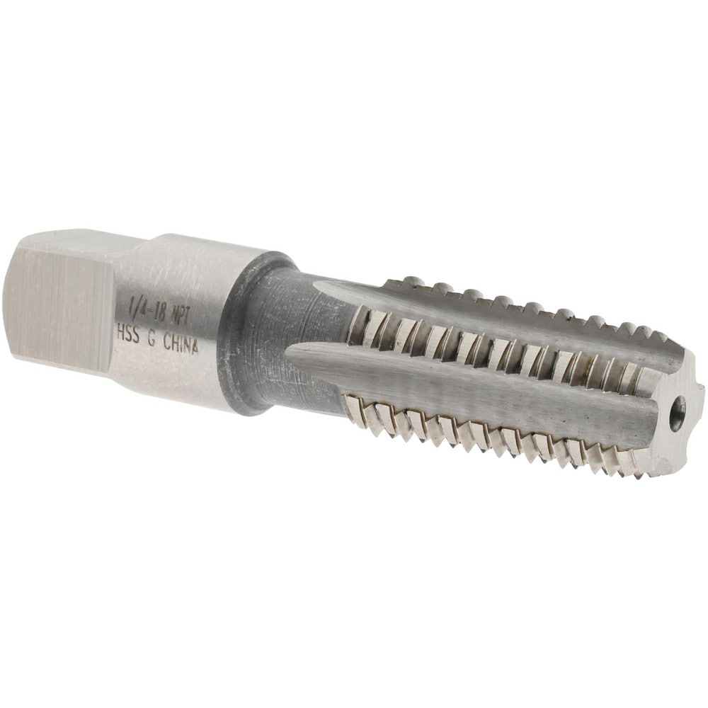 1/4-18 NPT, 5 Flutes, Bright Finish, High Speed Steel, Interrupted Thread Pipe Tap