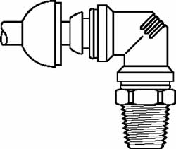 Parker - Push-to-Connect Fitting: Male Elbow, 1/4-19