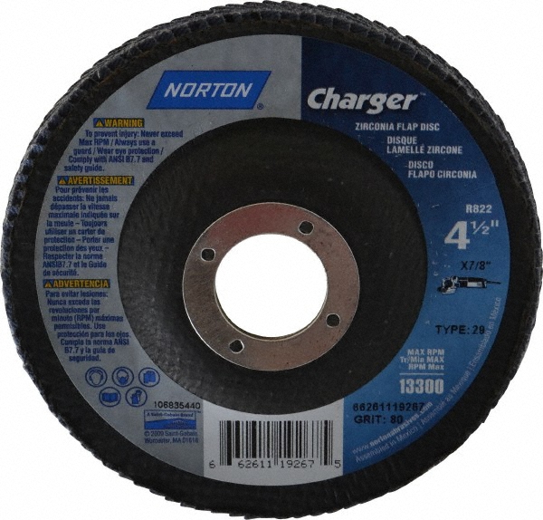 Elite Flap Disc 7 X 7/8 Inch – 36 Grit Zirconia Alumina, Type 27, 10 Pack (USA Made)