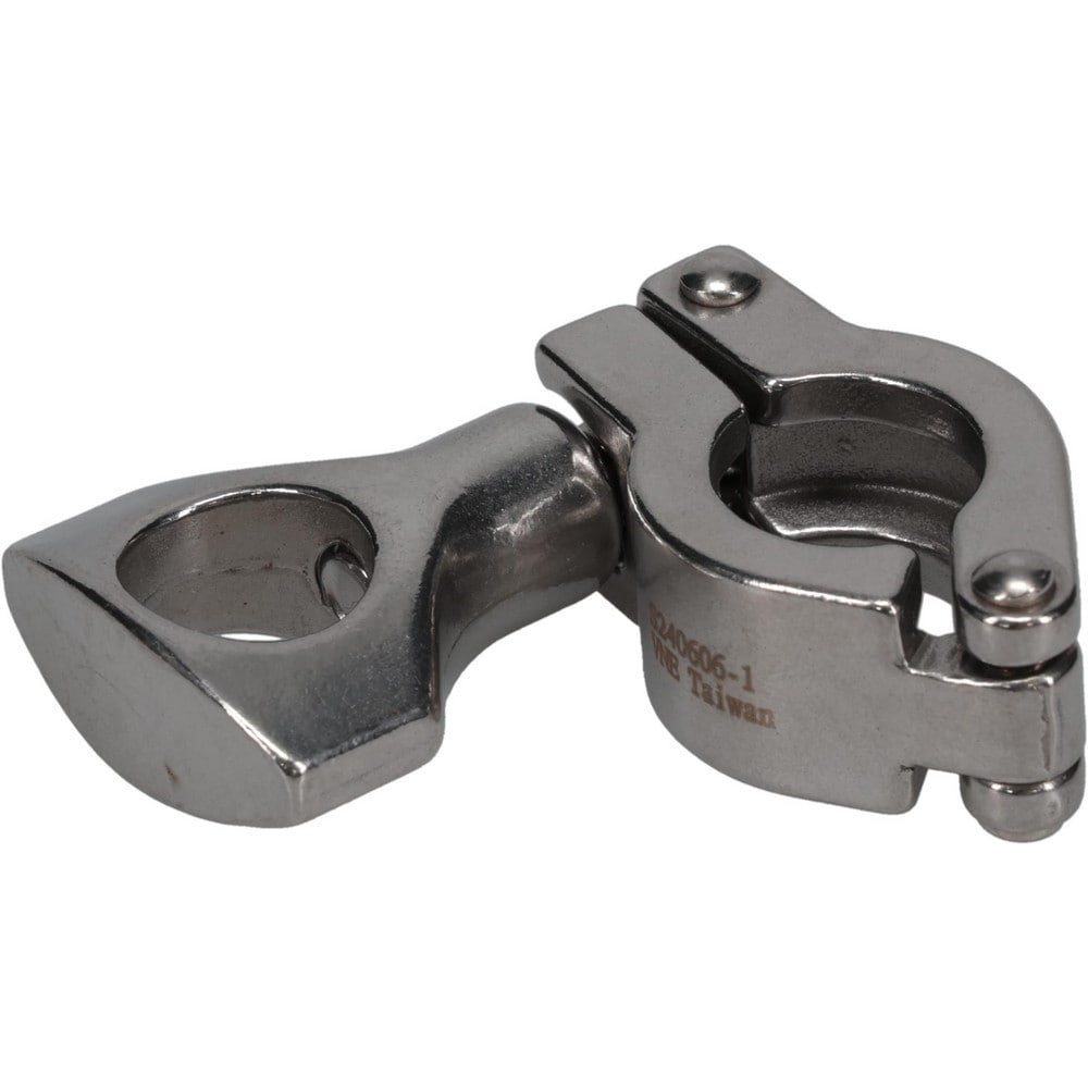 Sanitary Stainless Steel Pipe Clamp w/ Holed Wing Nut: 3/4"", Clamp Connection - Clamp End Connections, Grade 304 | Part # - VNE 13MHHM.75-H