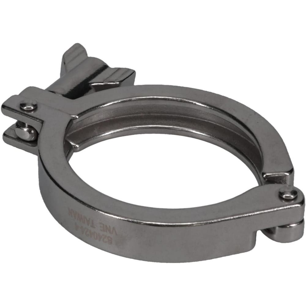 Sanitary Stainless Steel Pipe Clamp with Wing Nut: 2-1/2", Clamp Connection