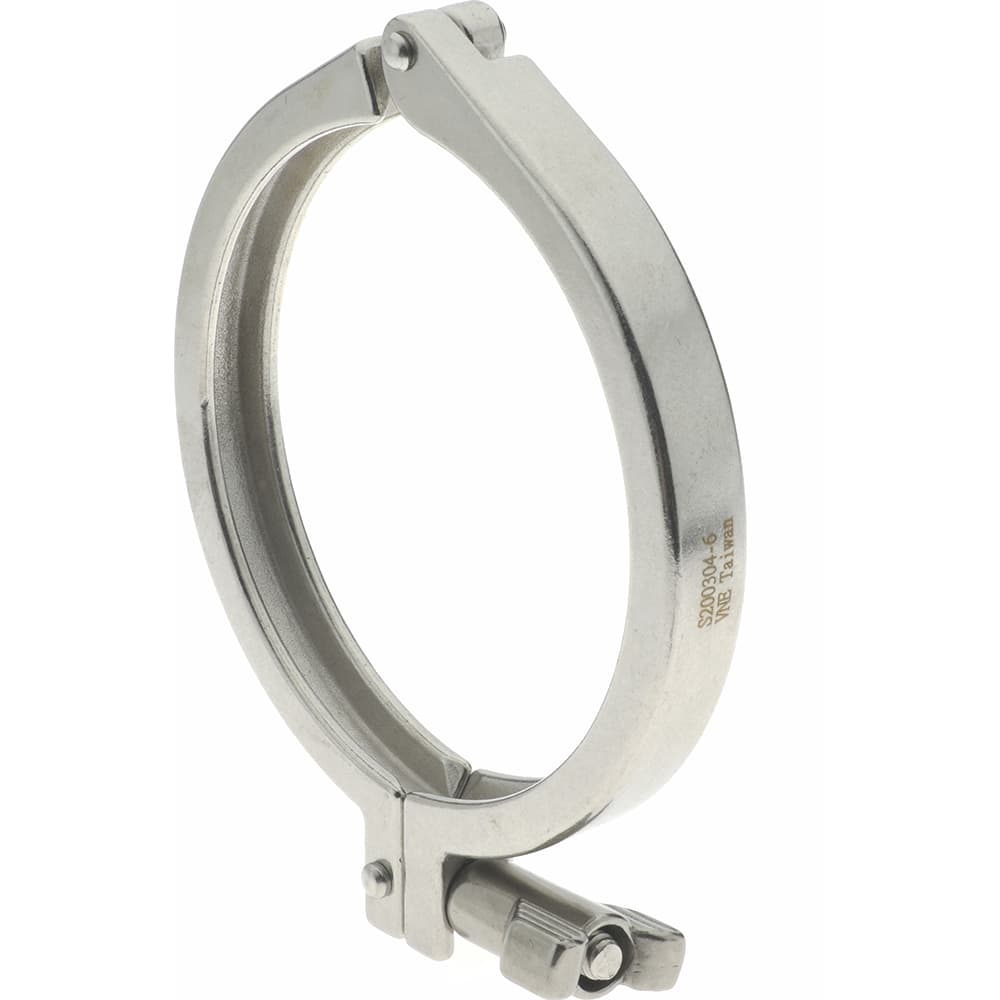 VNE 13MHHM4.0 Sanitary Stainless Steel Pipe Clamp with Wing Nut: 4", Clamp Connection 