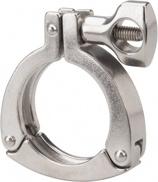 VNE 13MHHS2.0 Sanitary Stainless Steel Pipe Three Piece Clamp with Holed Wing Nut: 2", Clamp Connection Image