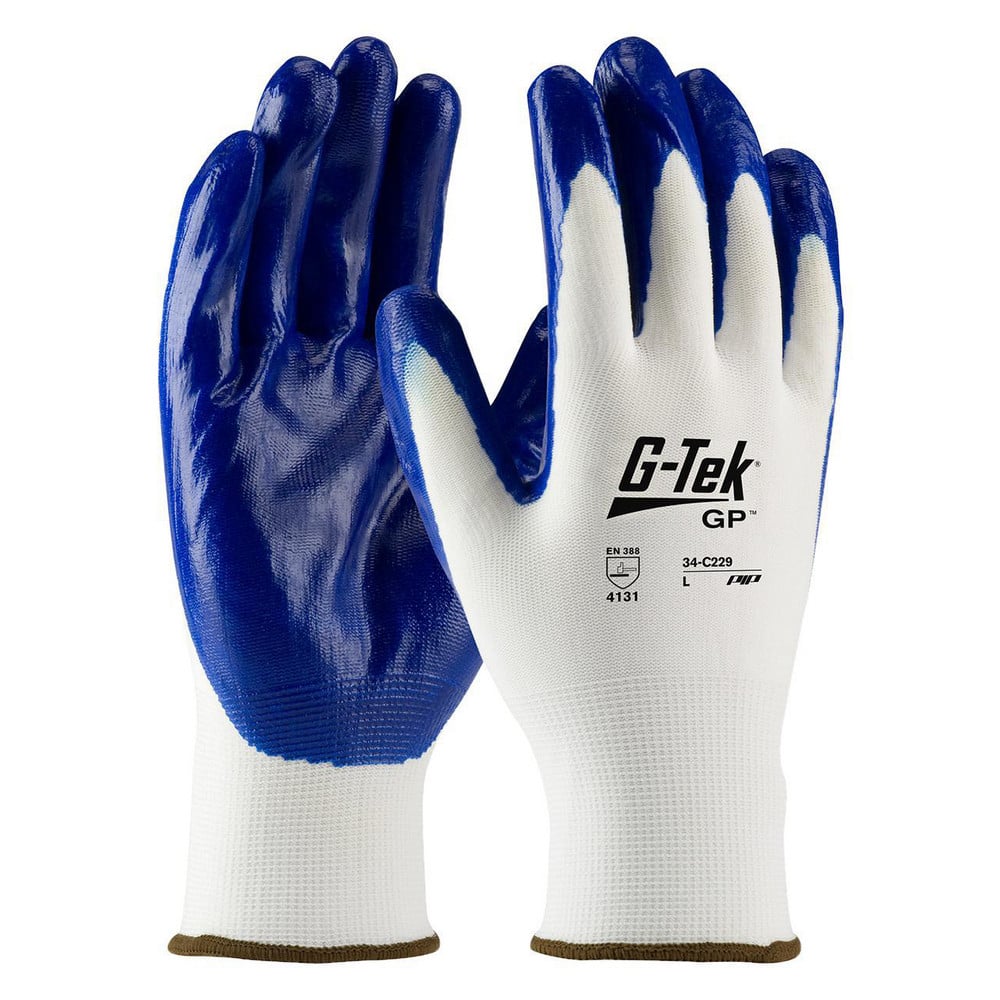 General Purpose Work Gloves: X-Large, Nitrile Coated, Nylon