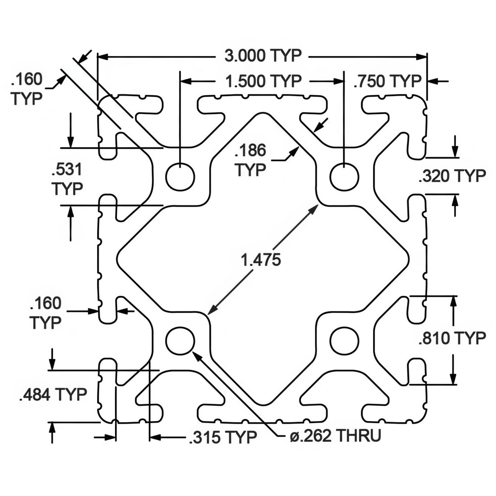 80/20 Inc. - T-Slot Framing: Type: Frame; Frame Type: T-Slotted; Duty ...