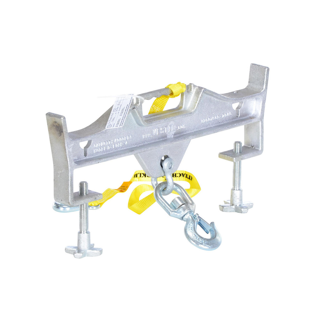 Vestil Steel Double Swivel Hoist Optioning Hook: 2 In x 23-3/16 In x 14-1/2 In 4000 Lb. Capacity Silver - Safety Restraint Length (in.): 48