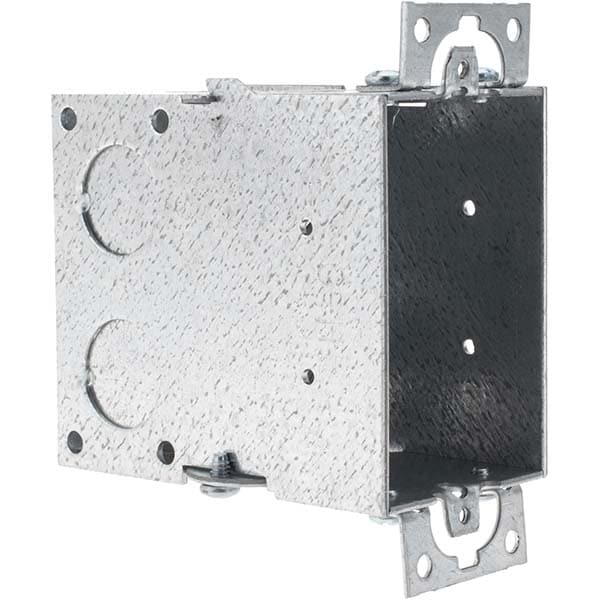 Electrical Switch Box: Steel, Rectangle, 3" OAH, 2" OAW, 3-1/2" OAD