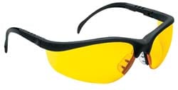 Safety Glass: Scratch-Resistant, Polycarbonate, Amber Lenses, Full-Framed, UV Protection