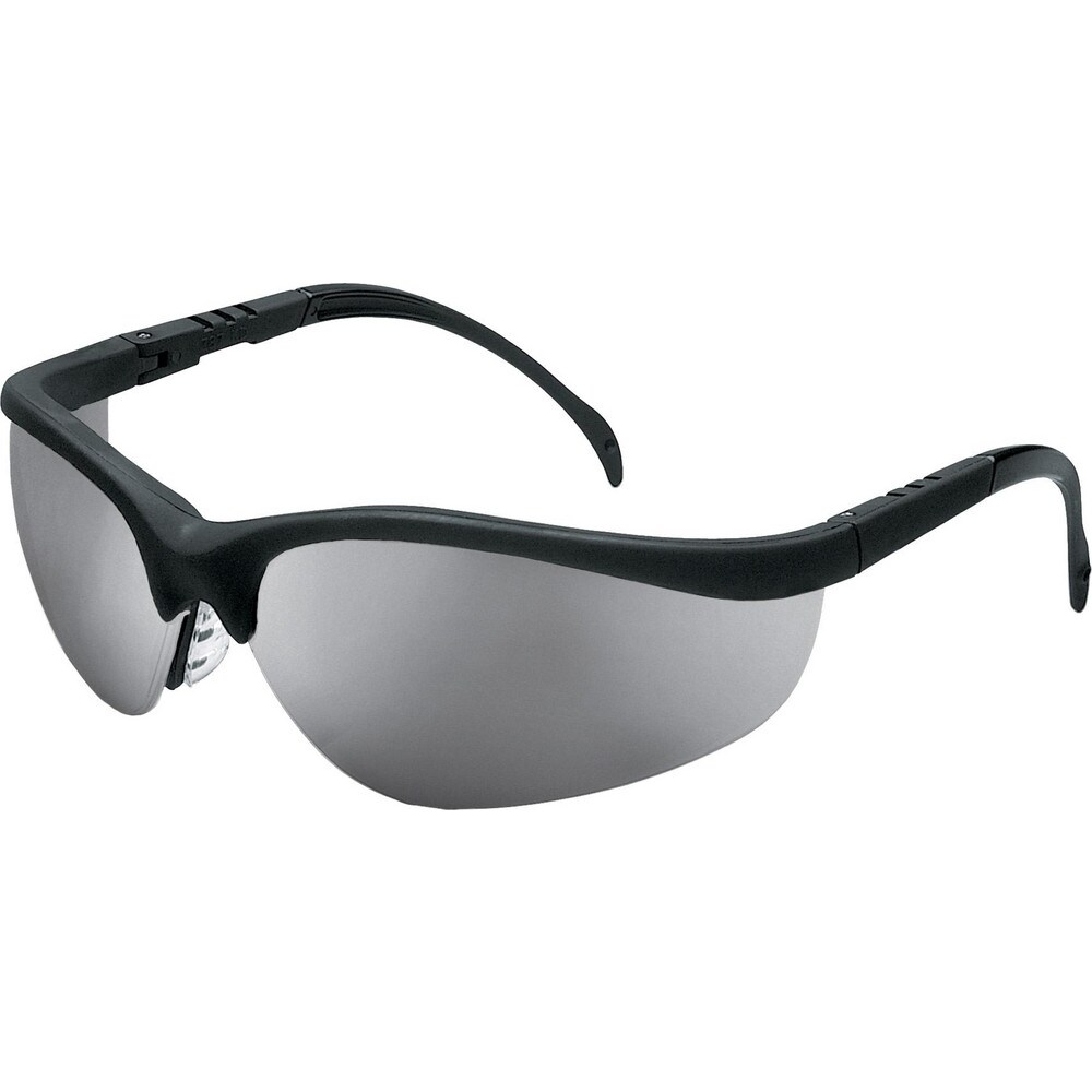Safety Glass: Scratch-Resistant, Polycarbonate, Silver Mirror Lenses, Full-Framed, UV Protection