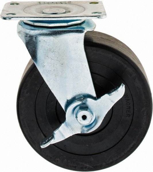 Swivel with Pinch Brake 1-3//4 Wheel Width 3-1//8 Plate Width 3 Wheel Dia 1-3//4 Wheel Width 3-7//8 Mount Height 3-7//8 Mount Height 3 Wheel Dia Wagner Plate Caster 4-1//8 Plate Length 500 lbs Capacity Roller Bearing Phenolic Wheel E.R