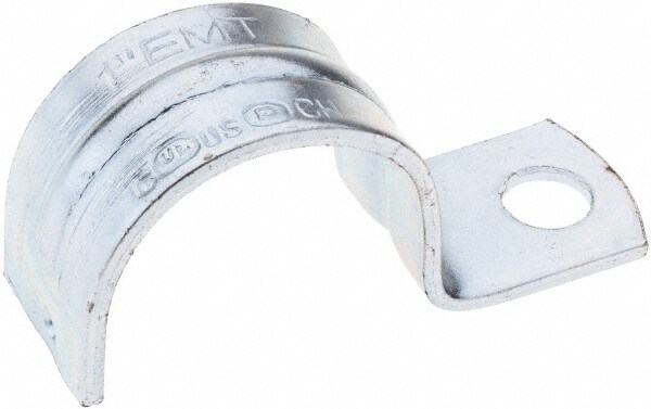 Pipe, Tube & Conduit Hold-Down Straps; Type: Snap-On Clamps ; Pipe Size: 1 (Inch); Conduit Type: EMT ; Number of Mounting Holes: 1 ; Material: Steel; Steel